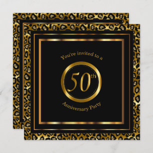 Invitation 50e année d'or avec Motif léopard