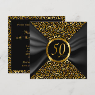 Invitation 50e année d'or avec satin noir