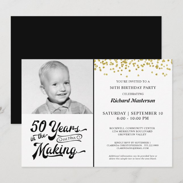 Invitation 50e anniversaire 50 ans dans la fabrication de l'o (Devant / Derrière)