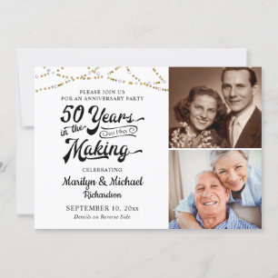 Invitation 50e ANNIVERSAIRE 50 ANS DANS LE MAKING Black Gold