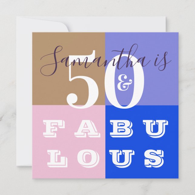 Invitation 50e anniversaire 50 fabuleuse fête d'anniversaire  (Devant)