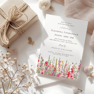 Invitation 50e anniversaire août Mois de naissance Fleur Glad