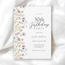 50e anniversaire Aquarelle Fleur sauvage Floral