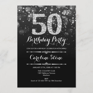 Invitation 50e anniversaire - Argent noir