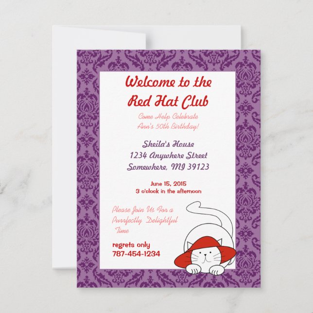 Invitation 50e anniversaire Bienvenue au Red Casquette Club P (Devant)