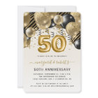 50e anniversaire Black Gold Balloon Arch Party