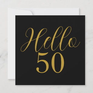 Invitation 50e anniversaire Black Gold moderne fête d'anniver