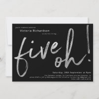 50e anniversaire Black Silver Foil Cinq Oh Custom