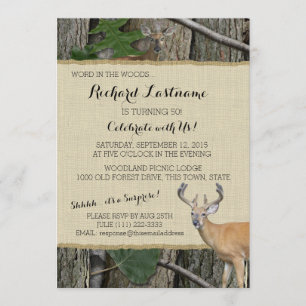 Invitation 50e anniversaire Buck avec Camo de chasse