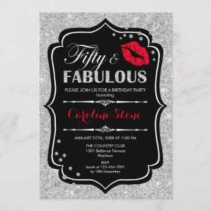 Invitation 50e anniversaire - Cinquante fabuleux Black Red Si