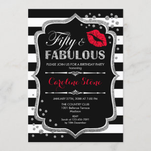 Invitation 50e anniversaire - Cinquante fabuleux Black Red Si