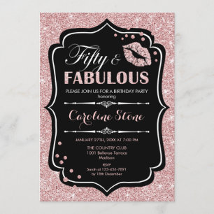 Invitation 50e anniversaire - Cinquante fabuleux Rose Gold No