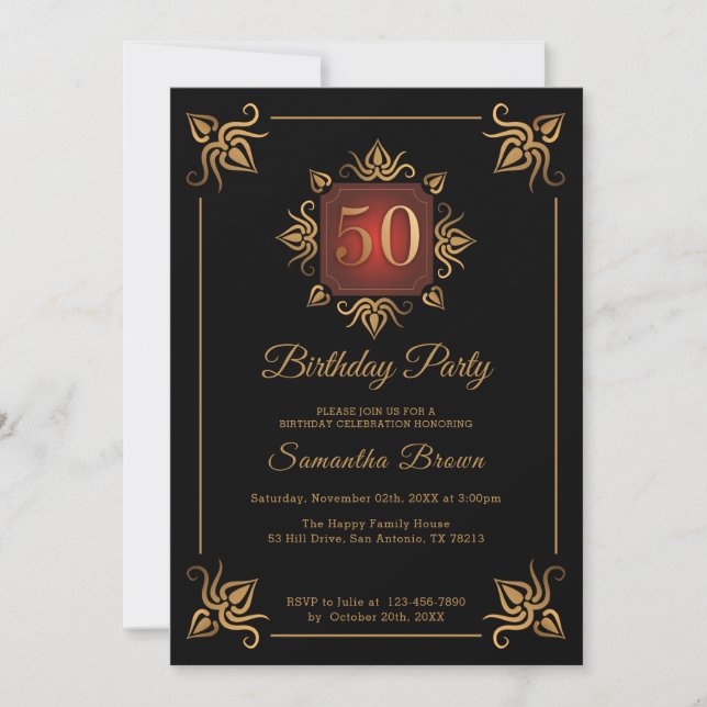 Invitation 50e anniversaire de Black And Gold (Devant)