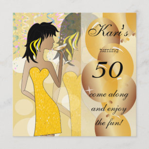 Invitation 50e anniversaire de la fête de la fille Bash   Jau