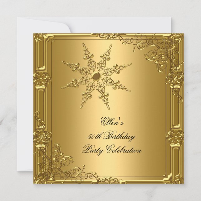 Invitation 50e Anniversaire de la fête d'or Snowflake (Devant)