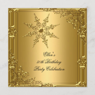 Invitation 50e Anniversaire de la fête d'or Snowflake