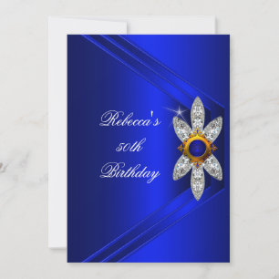 Invitation 50e anniversaire de la fête Royal Blue Diamond Ima