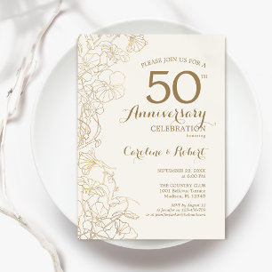 Invitation 50e anniversaire de la florale d'or d'ivoire