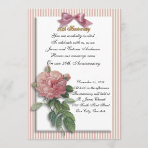 Invitation 50e anniversaire de la naissance du vow rose de re