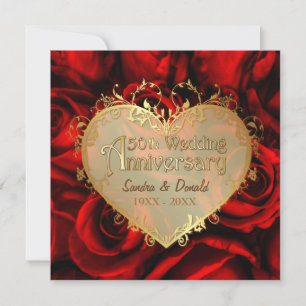 Invitation 50e anniversaire de la Rose rouge - Carré ver. 2