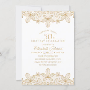 Invitation 50e Anniversaire de l'Unique dentelle d'or