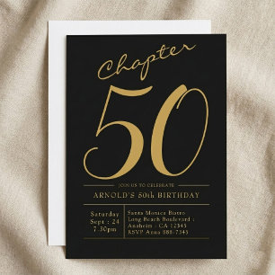 Invitation 50e anniversaire de mari 50 ans fête noir or