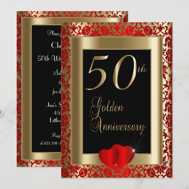 Invitation 50e anniversaire de mariage (Devant / Derrière)