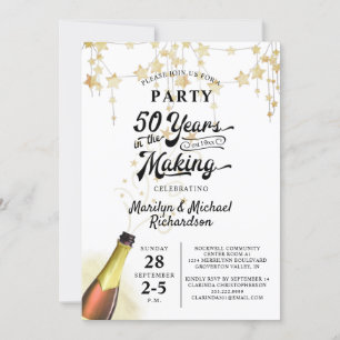 Invitation 50e anniversaire de Mariage ANNÉES rétro dans la f