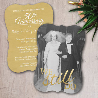 Invitation 50e anniversaire de mariage avec photo - Nous le f