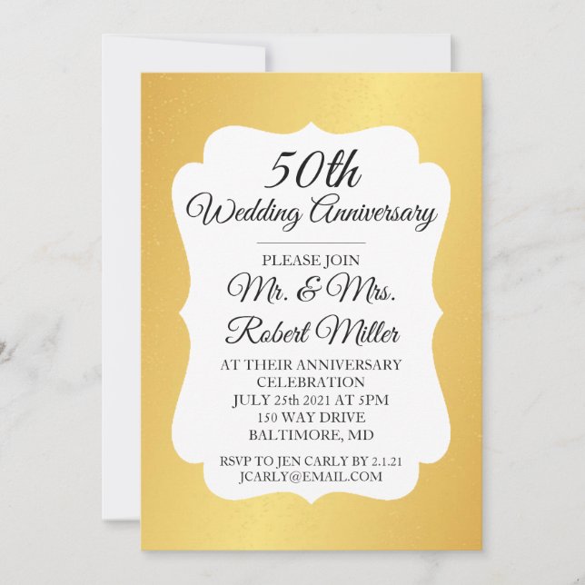 Invitation - 50e anniversaire de mariage confettis (Devant)