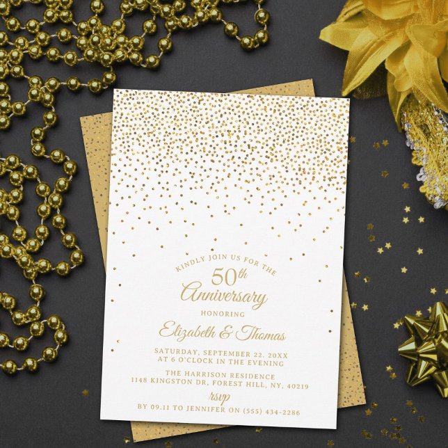 Invitation 50e anniversaire de Mariage d'or (Créateur téléchargé)