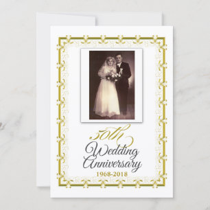 Invitation 50e anniversaire de Mariage d'or, photo