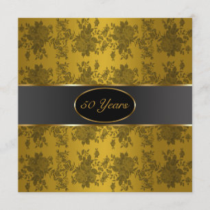 Invitation 50e anniversaire de Mariage d'or Rose