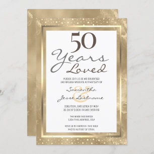 Invitation 50e anniversaire de Mariage Elegant Gold