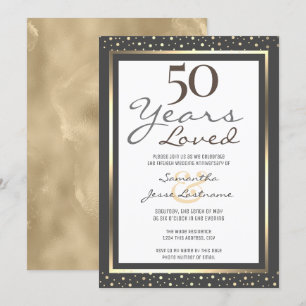 Invitation 50e anniversaire de Mariage Elegant Gold Invitatio