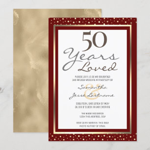Invitation 50e anniversaire de Mariage Elegant Gold Invitatio