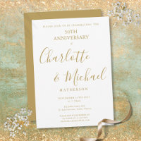 50e anniversaire de mariage Élégante signature dor