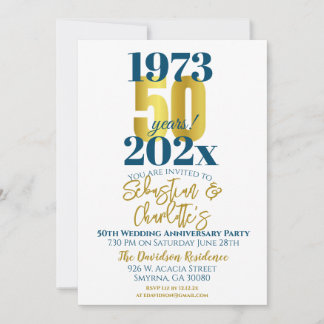 Invitation 50e anniversaire de Mariage Moderne