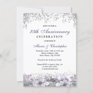 Invitation 50e anniversaire de mariage Paillettes