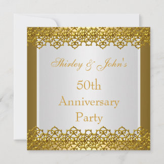 Invitation 50e anniversaire de mariage Party Gold