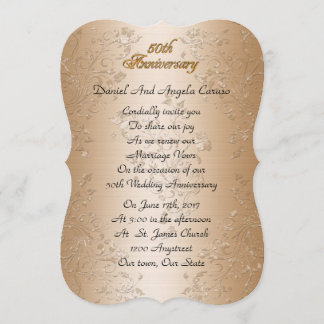 Invitation 50e anniversaire de mariage renouvellement de vœux