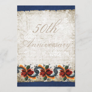 Invitation 50e anniversaire de Mariage Rosemaling Custom