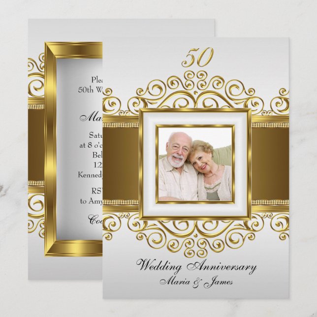 Invitation 50e anniversaire de mariage Tourbillon  (Devant / Derrière)