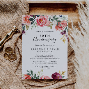Invitation 50e anniversaire de mariage Tropical Coloré Été