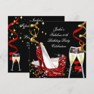 Invitation 50e Anniversaire de naissance Fabuleux Talon haut 