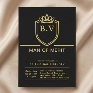 Invitation 50e anniversaire de papa 50 ans fête noir or