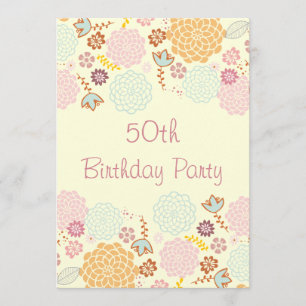 Invitation 50e anniversaire des femmes Fancy Floral moderne
