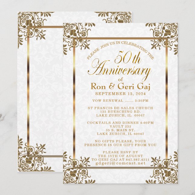 Invitation 50e anniversaire d'or 2 (Devant / Derrière)