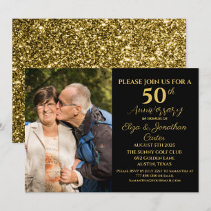 Invitation 50e anniversaire d'or Parties scintillant de la Su