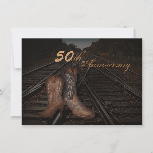 Invitation 50e anniversaire du cow-boy de l' ouest du chemin  (Devant)
